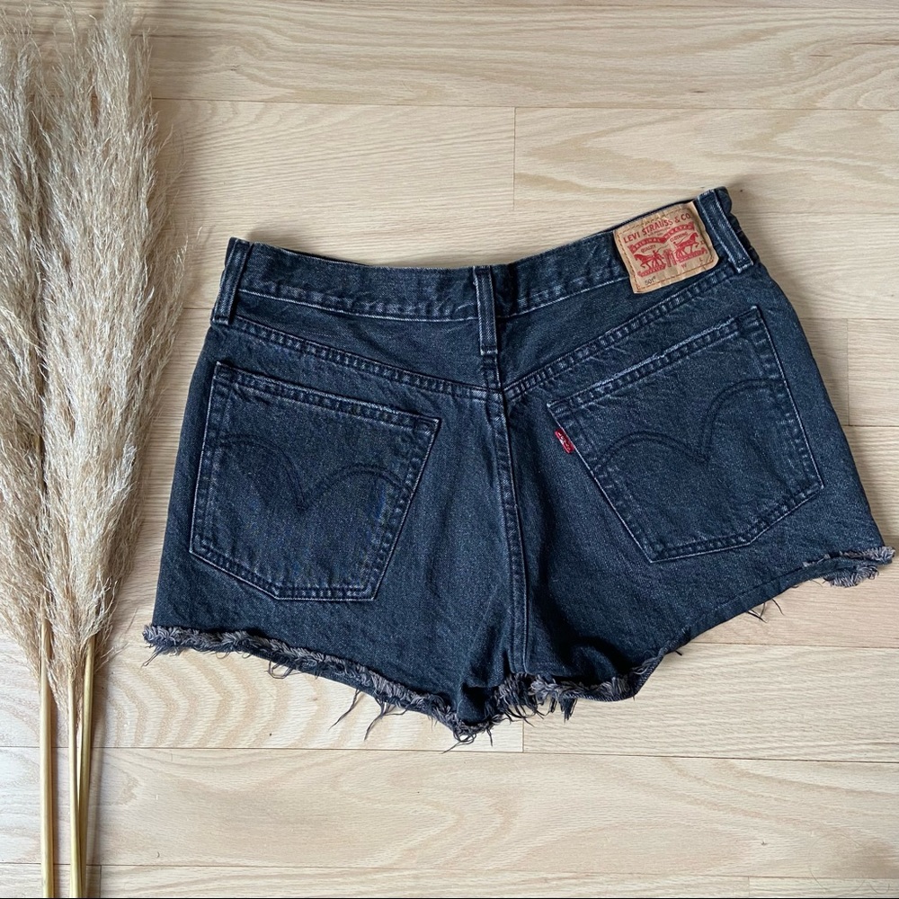 Levi's 501 Washed Black Denim Shorts | Size 30